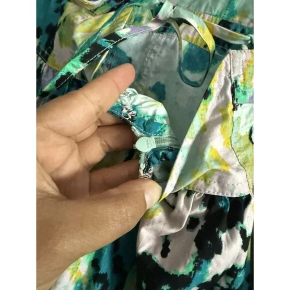 Flawed New Free People Long Love Triangle Printed Embroidered Midi Dress Size XL - Picture 6 of 8